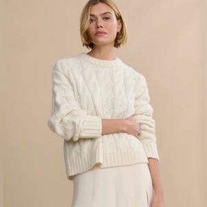 Jenni Kayne Cable Serena Crewneck - Ivory